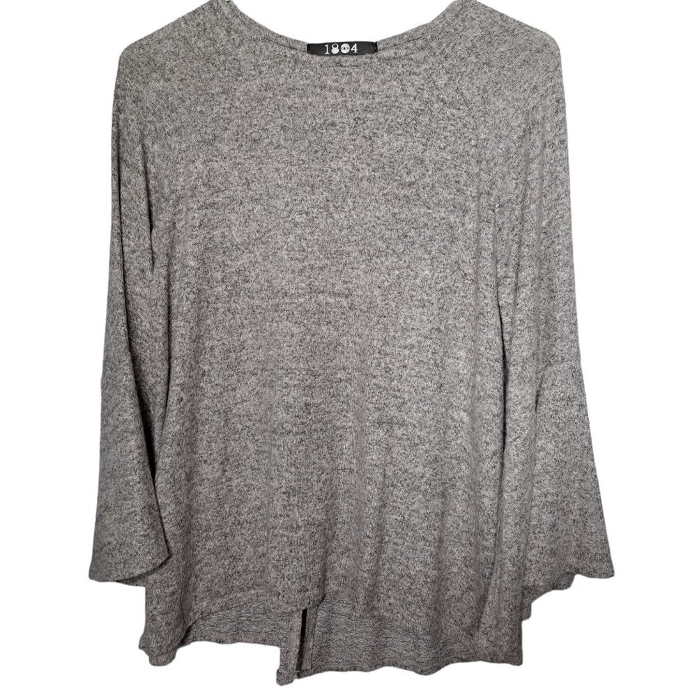 1804 Coin Women's Gray Crewneck Sweater w/Bell Sleeves Size Medium